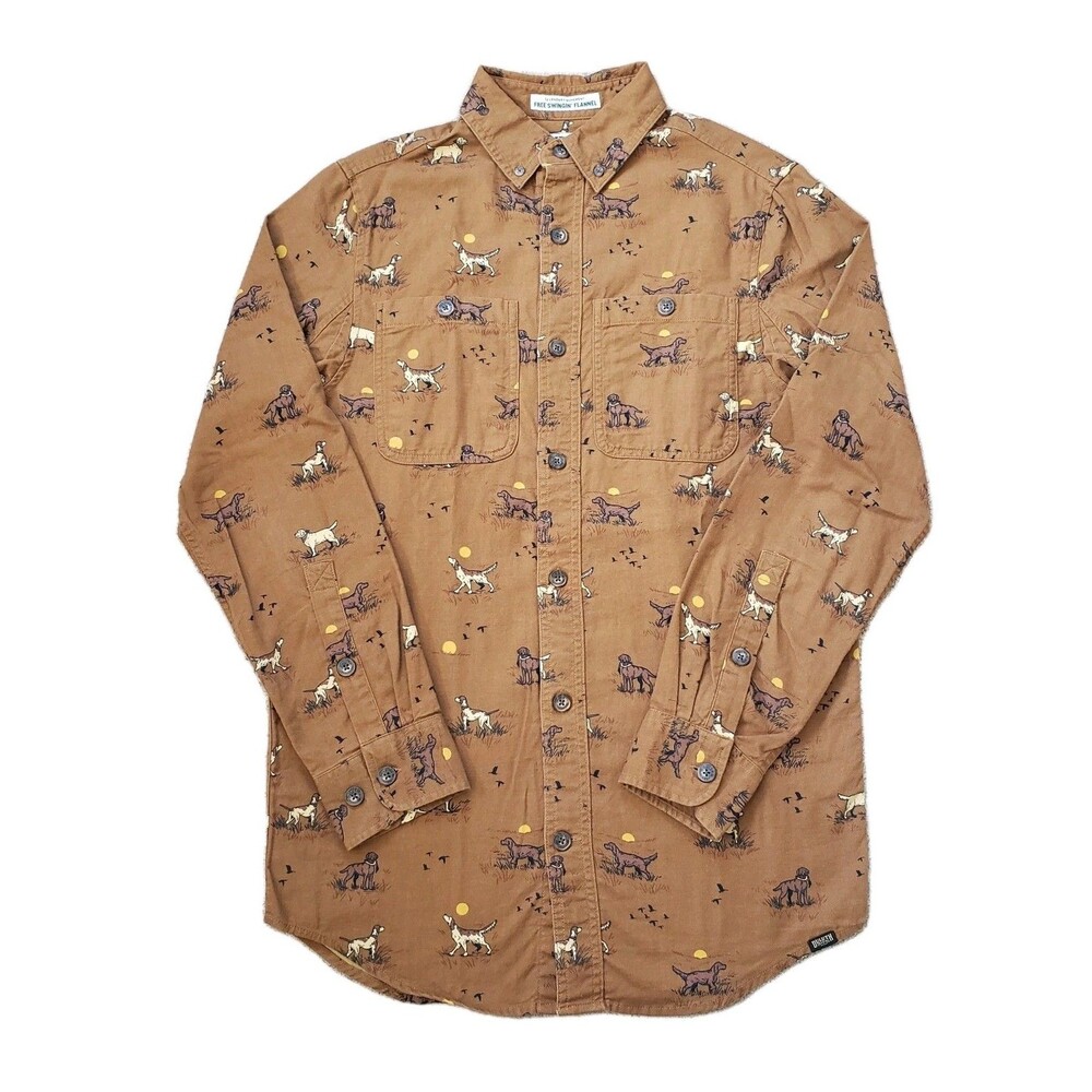 Duluth Free Swingin' Flannel Hunting Dog Small Slim Fit Mens Button Down Shirt